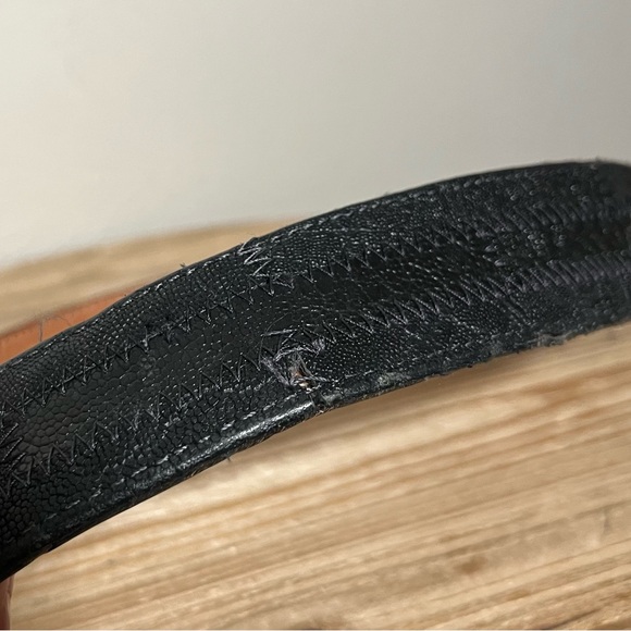 Vintage Tony Lama Black Genuine Elephant Exotic Skin Leather Belt Mens 38 - Picture 6 of 9